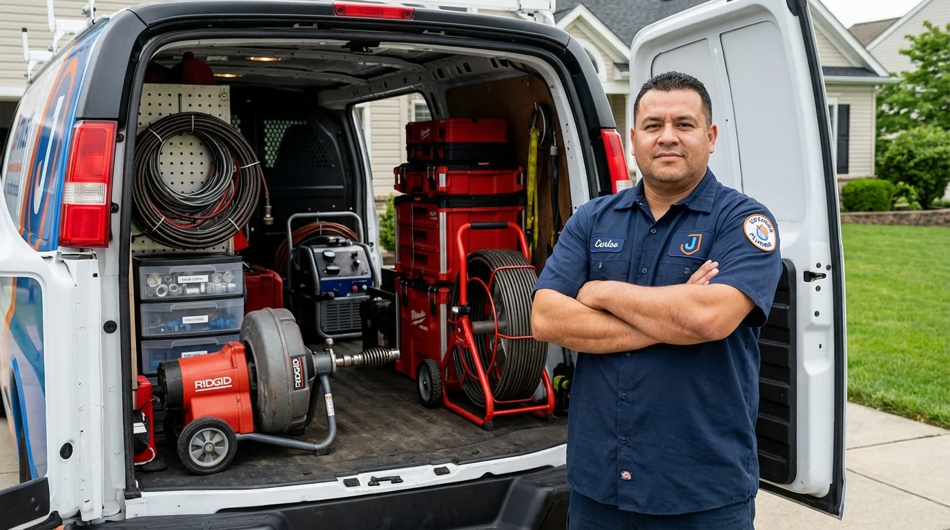 Professional drain cleaning equipment and Johns Plumbing LLC plumber in Whiteriver