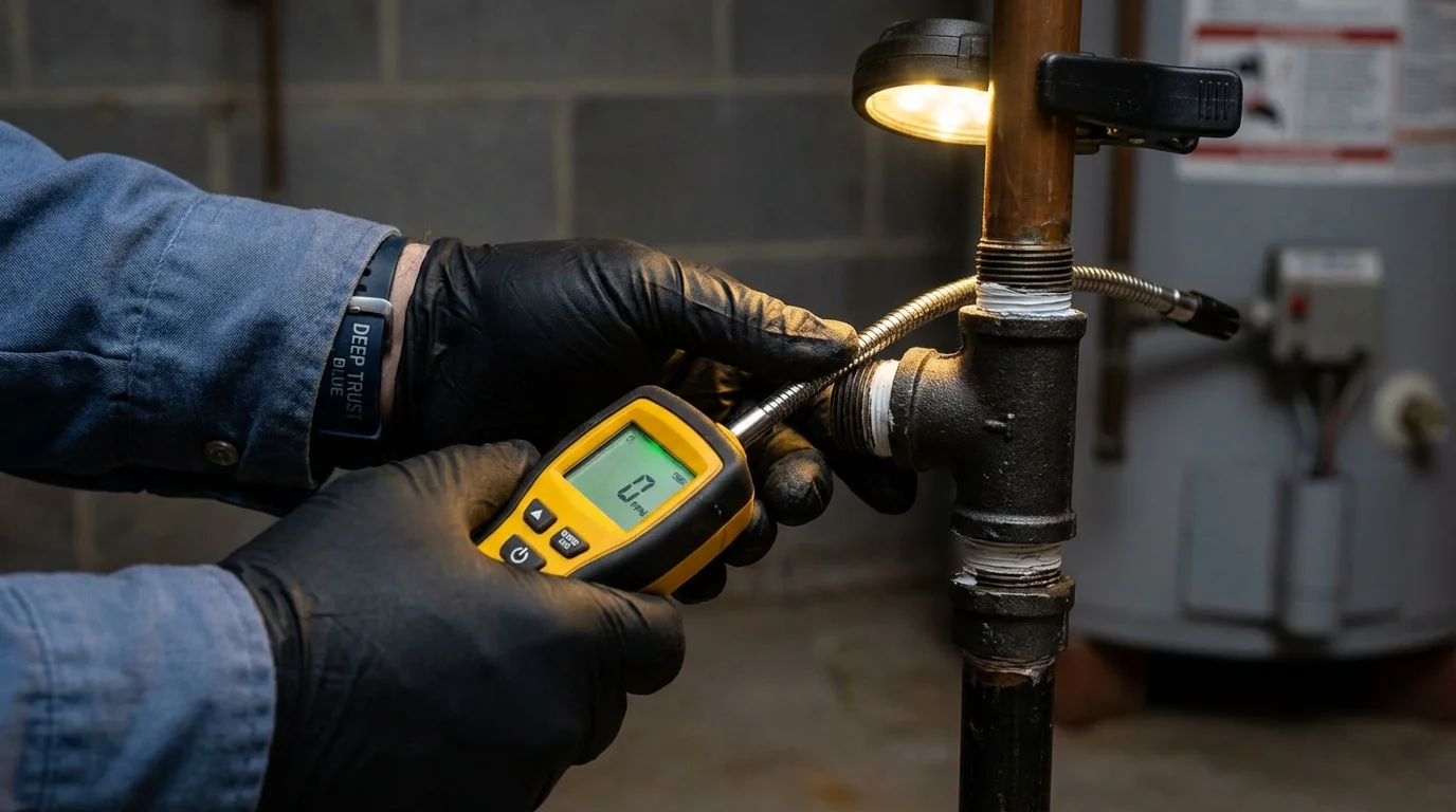 Gas leak detection with electronic sniffer by Johns Plumbing LLC in Whiteriver
