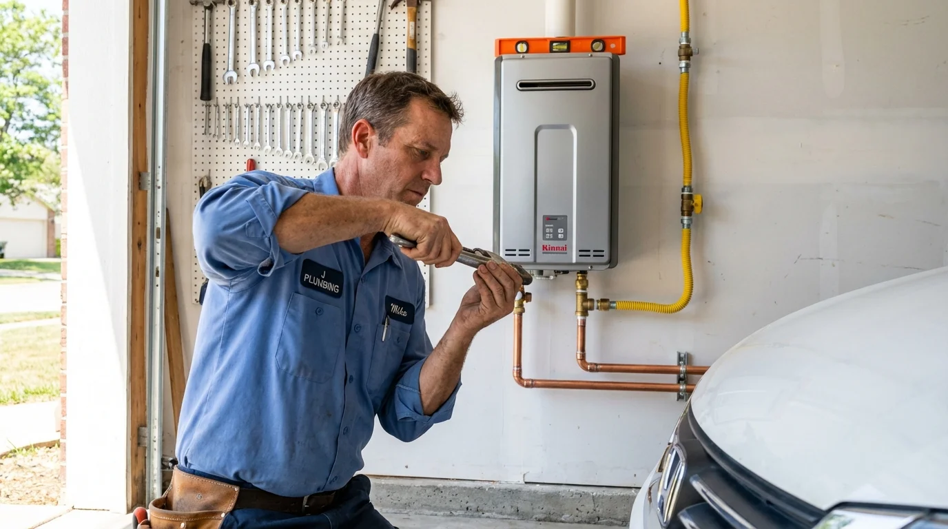 Tankless water heater installation by a Johns Plumbing LLC plumber in Whiteriver